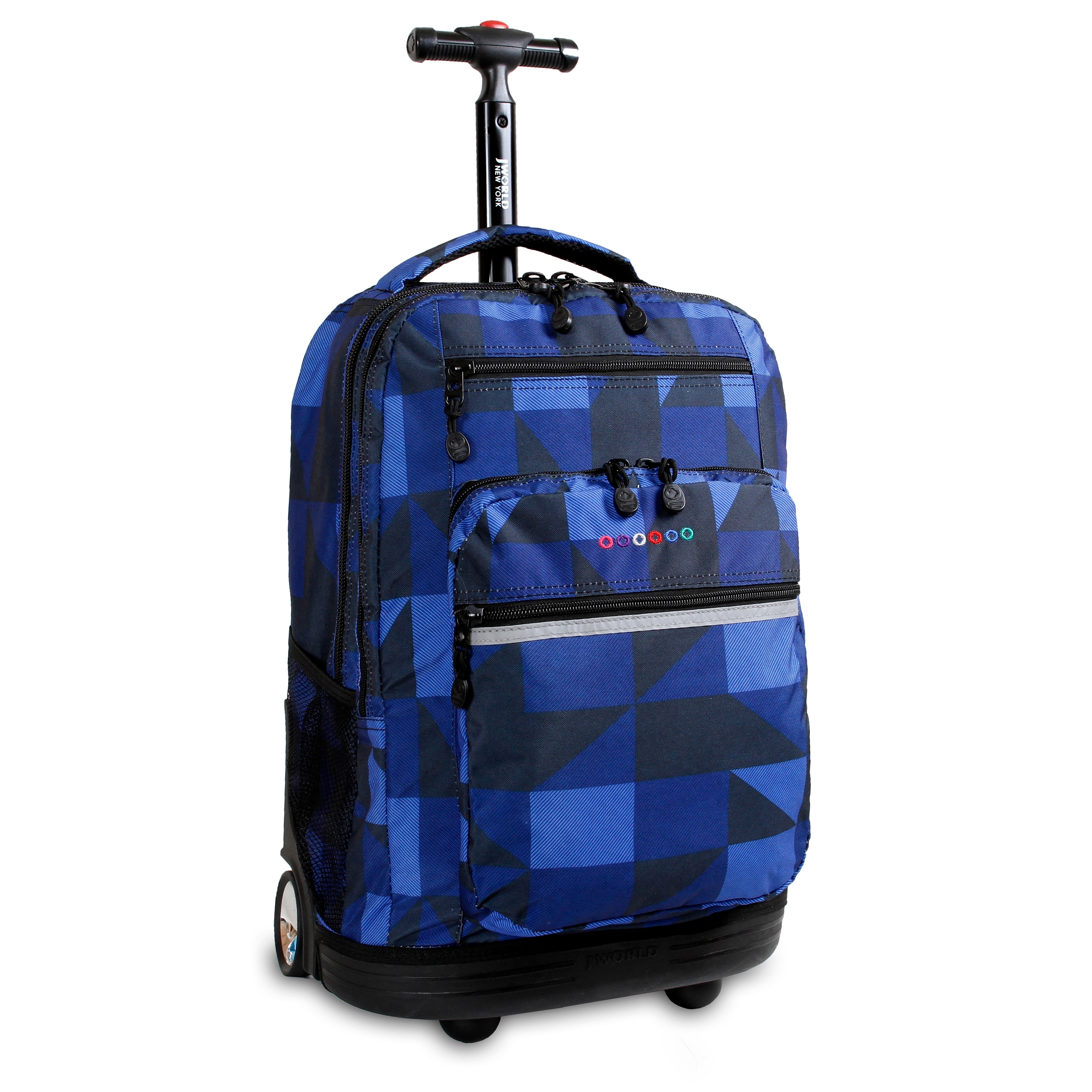 J World Block Navy Sundance Rolling 15 inch Laptop Backpack