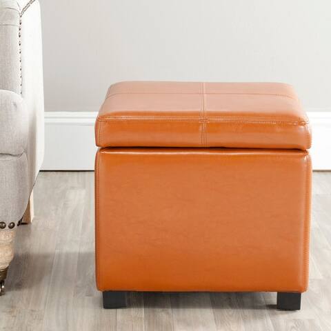 Safavieh Broadway Saddle Leather Storage Ottoman