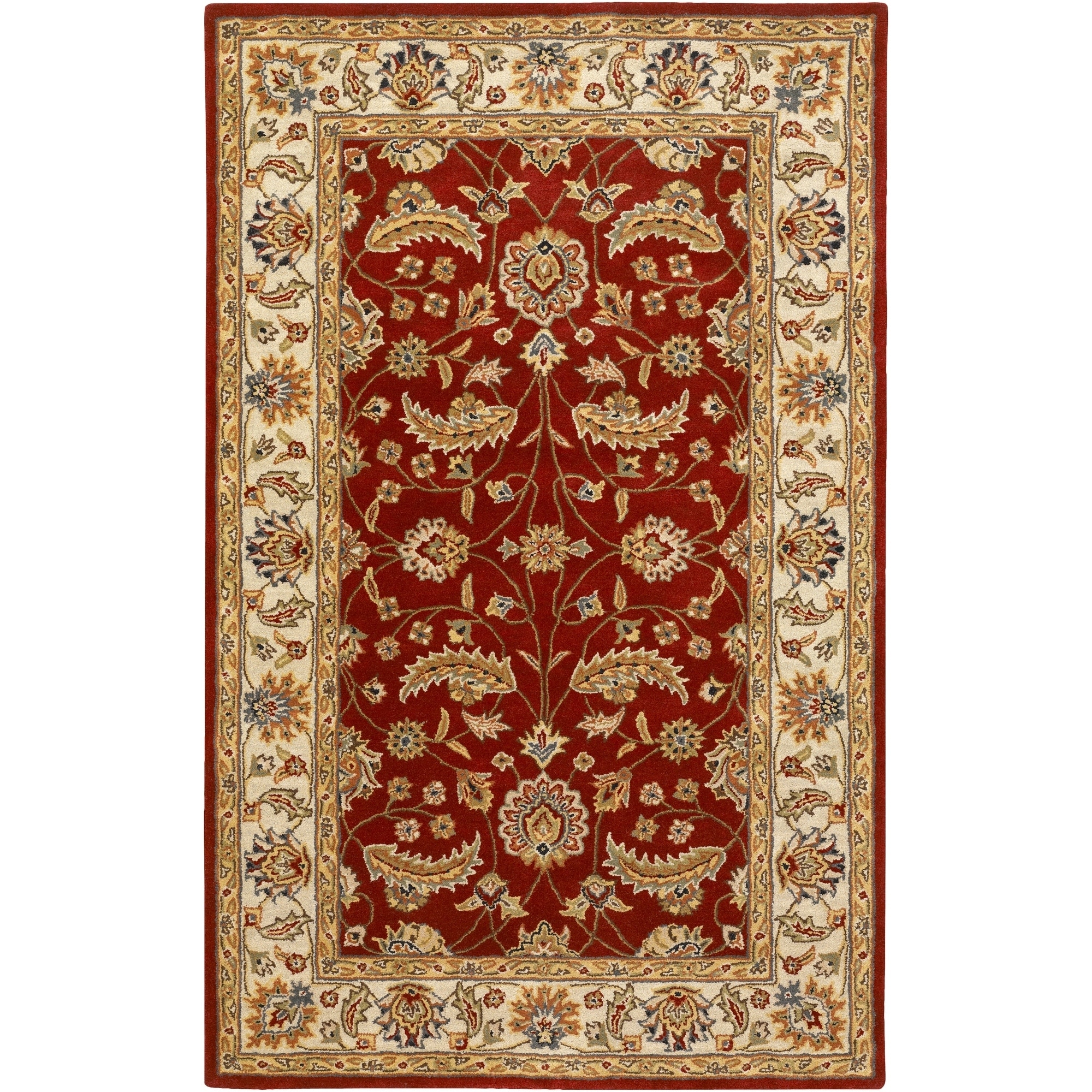 Hand Tufted Kaiser Burgundy Wool Area Rug 4 X 6 On Sale Overstock 5885396