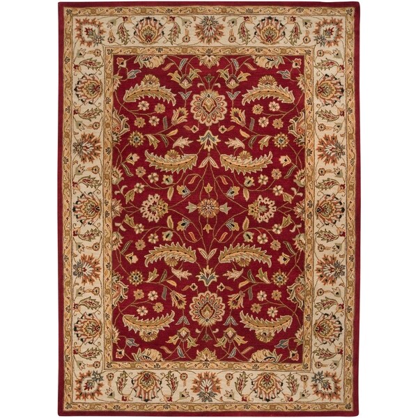Hand-tufted Kaiser Burgundy Wool Area Rug - 8' X 11'