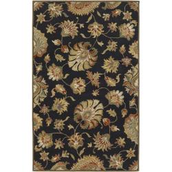 Hand tufted Caper Black Wool Rug (5' x 8') 5x8   6x9 Rugs