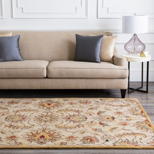 Hand-tufted Stage Gold Wool Area Rug - 8' x 11'