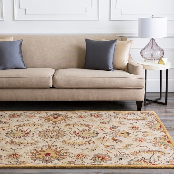 Hand-tufted Stage Gold Wool Area Rug - 5' x 8'
