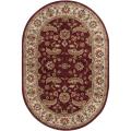Hand-tufted Kaiser Red Wool Area Rug (8' x 10' Oval)