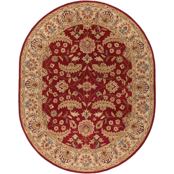 Hand-tufted Kaiser Red Wool Area Rug - 8' x 10'