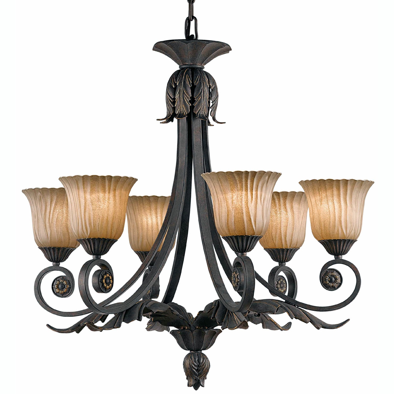 Vienna 6 light Weathered Bronze Chandelier