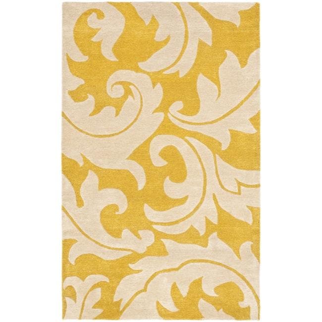 Safavieh Handmade Soho Gold/ Ivory New Zealand Wool Rug - 7'6 x 9'6