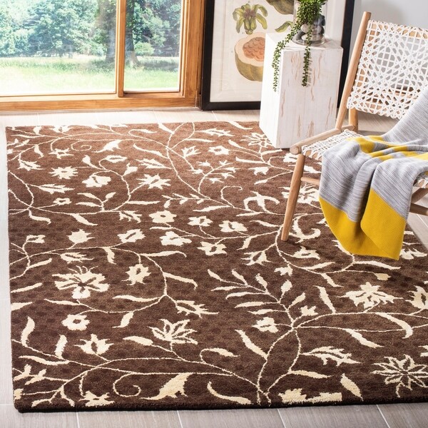 Safavieh Handmade Soho Brown/ Ivory New Zealand Wool Rug - 7'6" x 9'6"