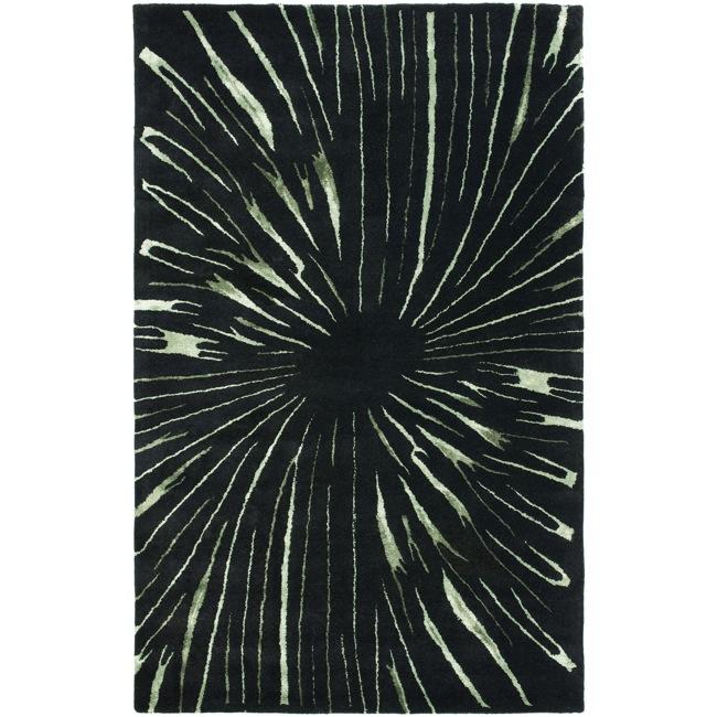 Safavieh Handmade Soho Black/ Green New Zealand Wool Rug - 7'6 x 9'6
