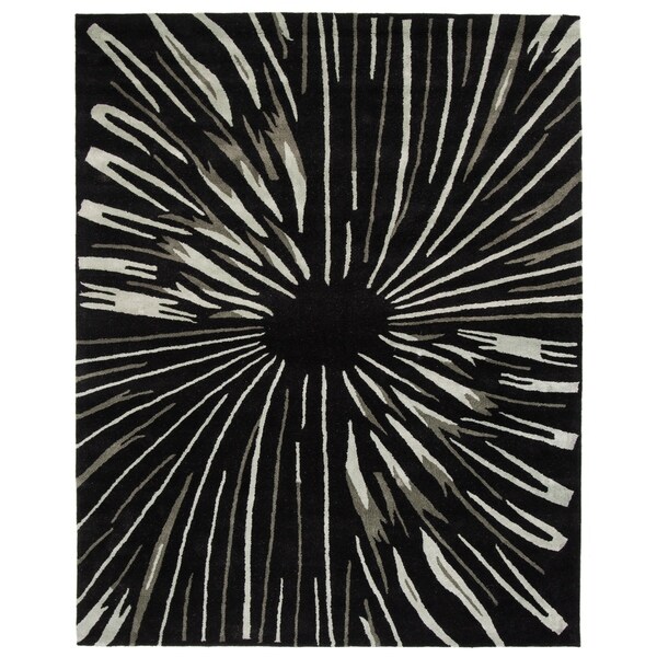 Safavieh Handmade Soho Black/ Green New Zealand Wool Rug - 7'-6" x 9'-6"