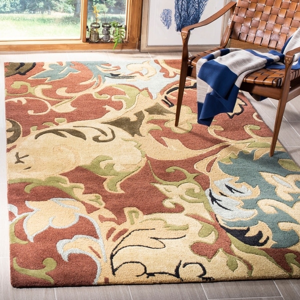 Safavieh Handmade Soho Rust/ Multi New Zealand Wool Rug - 7'-6" x 9'-6"
