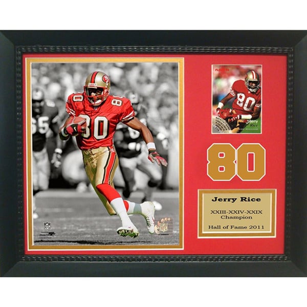 Hall of Fame Jerry Rice #80 Trading Card Deluxe Frame