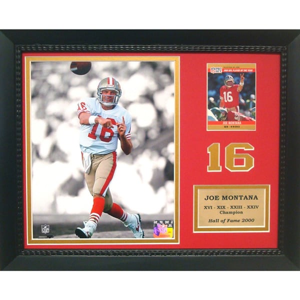 Hall of Fame Joe Montana #16 Trading Cards Deluxe Frame