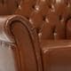 preview thumbnail 5 of 7, Oversized Tufted Hazelnut Brown Leather Club Chair - 37.00" L x 35.25" W x 38.00" H