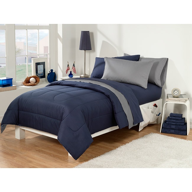 Rainbow Linens Dorm Room Superset Navy/grey 30 piece Twin Extra Long Blue Size Twin XL