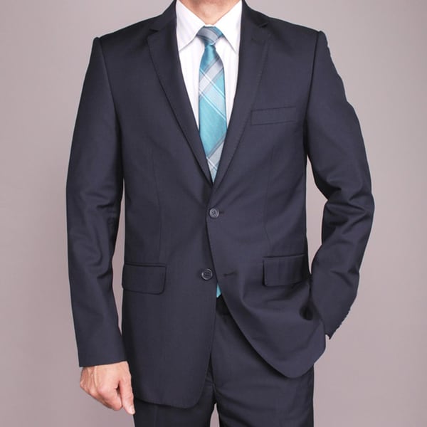 Men's Navy Blue 2 button Slim fit Suit Suits