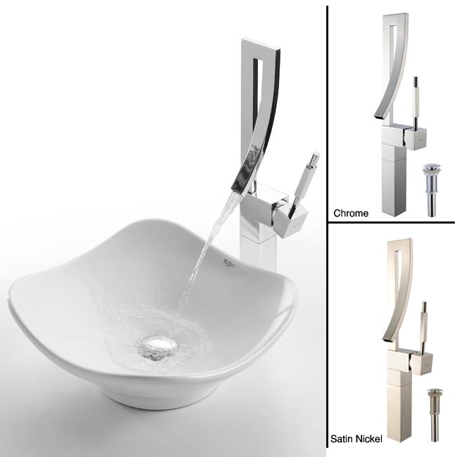 Kraus Tulip Sink and Millennium Bathroom Faucet - Bed Bath & Beyond ...