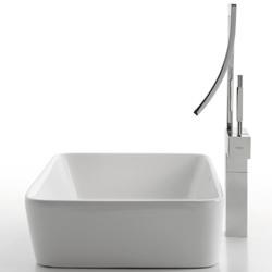 Kraus White Square Sink and Millennium Bathroom Faucet - Bed Bath ...