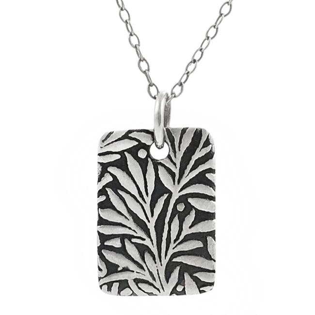   Sterling Silver Bali Filigree Rectangle Necklace  