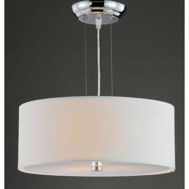 Altea Off-White Shade 3-light Chrome Pendant Chandelier