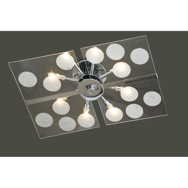 Contemporary Glass 8-light Flushmount Ceiling Chandelier - Free ...