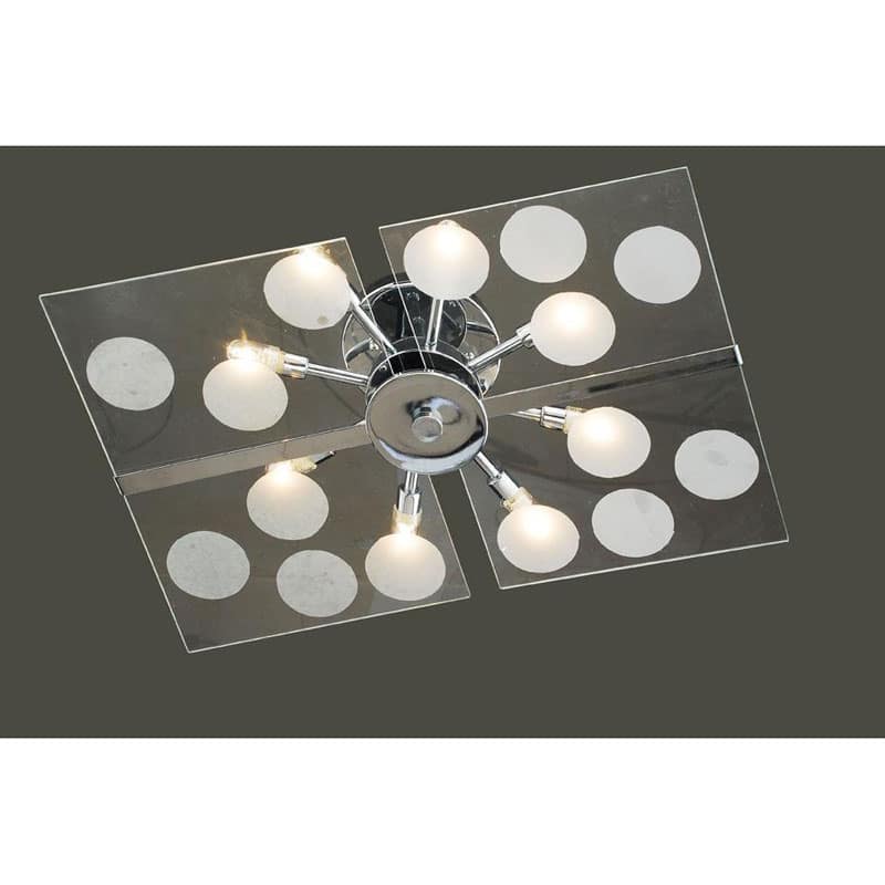 Contemporary Glass 8-light Flushmount Ceiling Chandelier