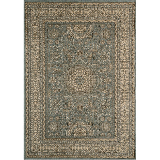 Preston Blue Tabriz Rug (53 X 76)