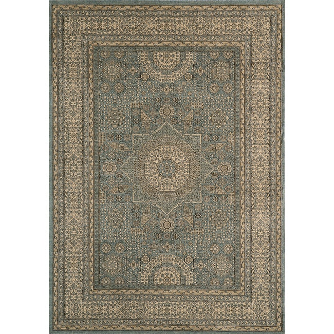 Preston Blue Tabriz Rug (93 X 126)