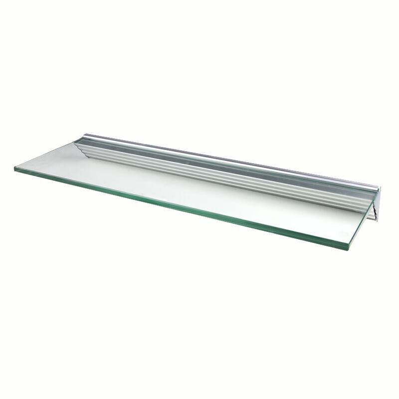 Glacier 24x8-inch Clear Glass Shelf Kits (Pack of 4)