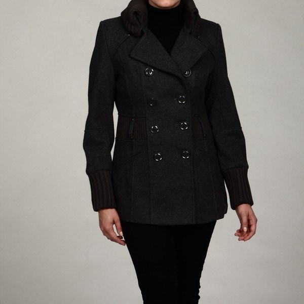 Buffalo Women's Charcoal Wool Waist Detail Peacoat FINAL SALE Buffalo Coats