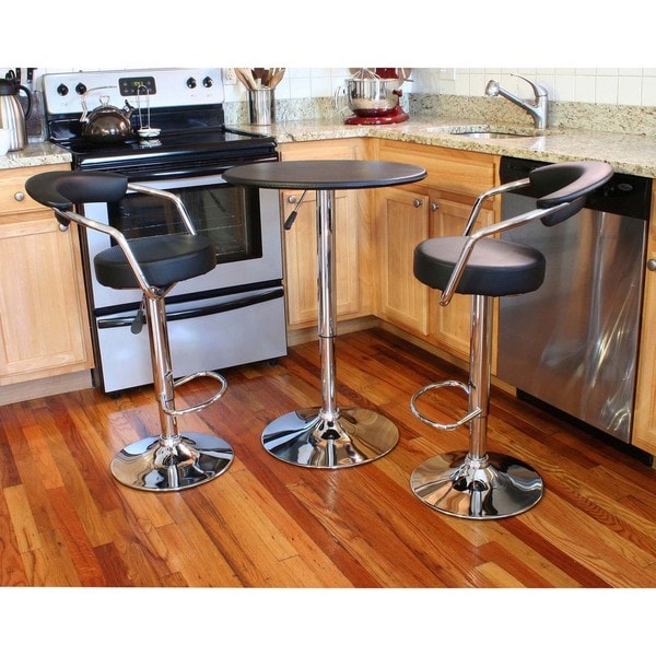 Buffalo Tools 3-Piece Black Vinyl Pub Dining Set