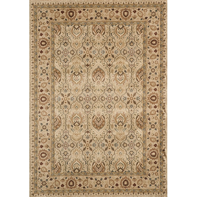 Power loomed Preston Garden Ivory Rug (53 X 76)