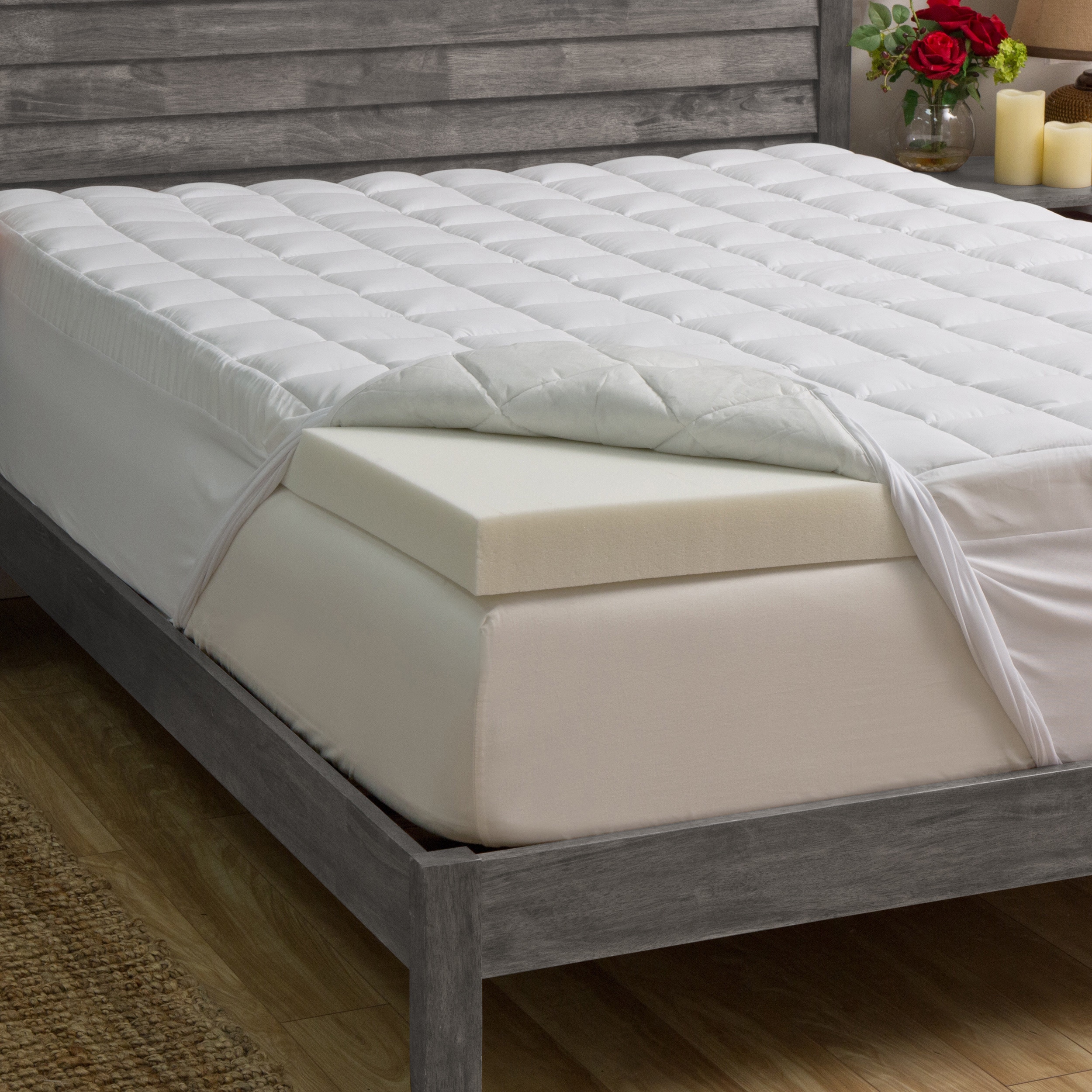 Grande Hotel Collection 5.5 inch Memory Foam And Fiber Mattress Topper