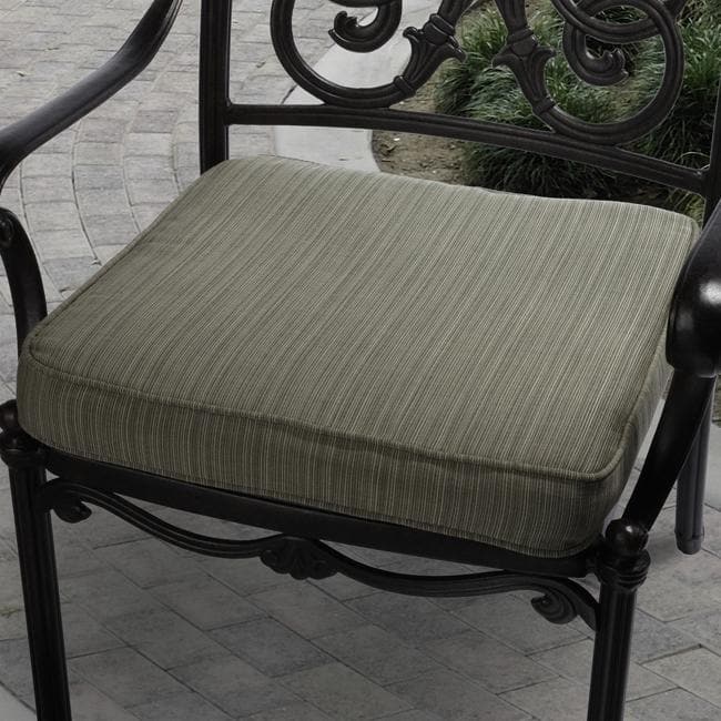 Clara 19-inch Outdoor Textured Green Cushion Made with Sunbrella