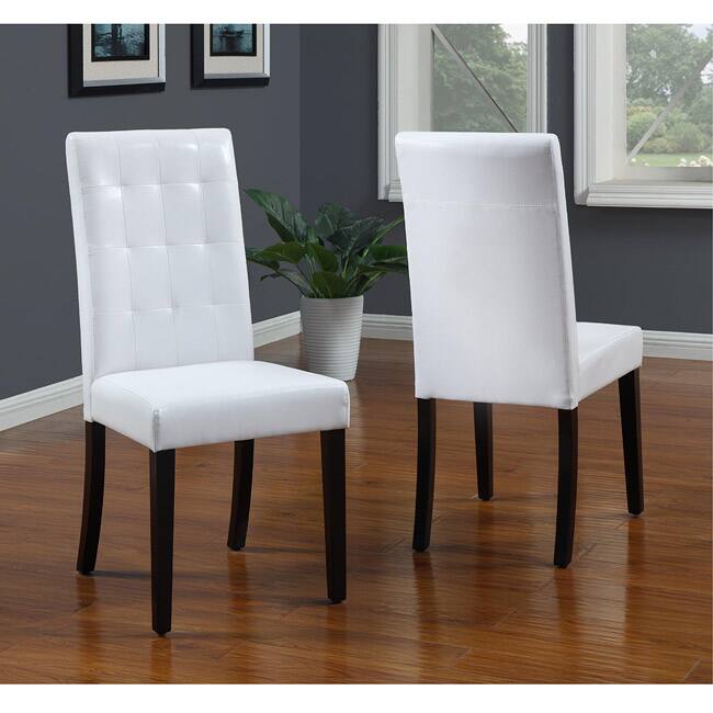 Tufted White Parsons Chair (Set of 2)