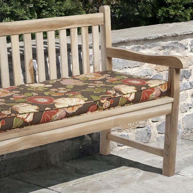 Kate 48 Inch Outdoor Brown Fl Bench Cushion On Kate 48 Inch Outdoor Brown Fl Bench Cushion