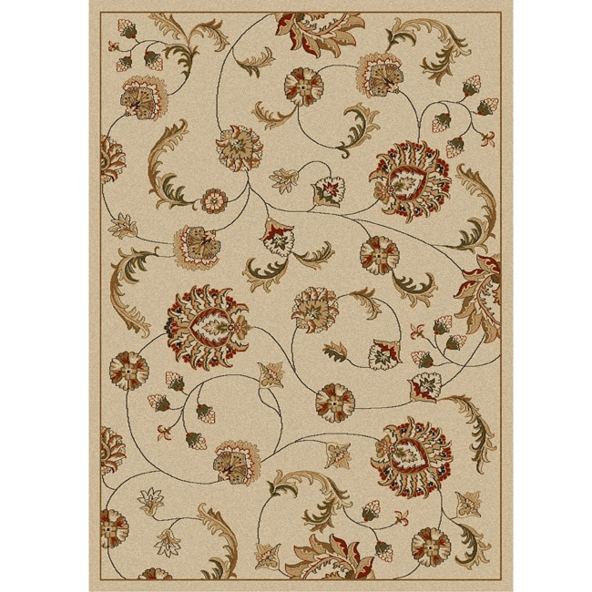 Amalfi Ivory Vines Olefin Area Rug (33 X 411)