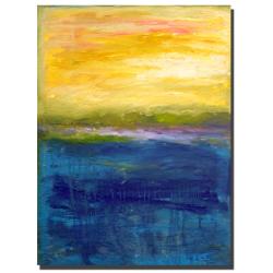 Michelle Calkins 'Gold and Pink Abstract' Canvas Art Trademark Fine Art Canvas