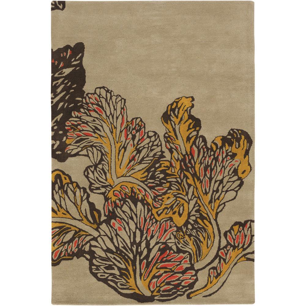 Hand tufted Hiroshi New Zealand Wool Floral Rug (5 X 76)