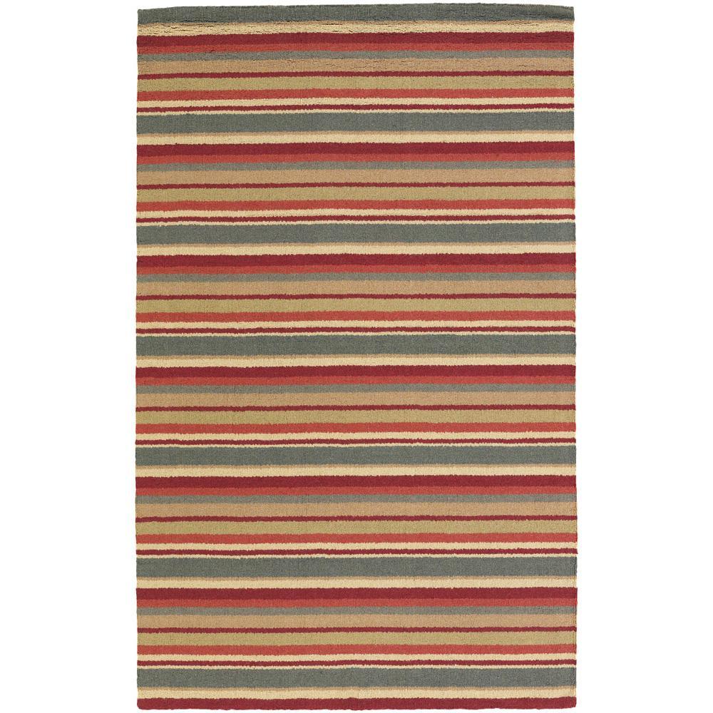 Hand tufted Mandara Multicolor Striped New Zealand Wool Rug (9 X 13)