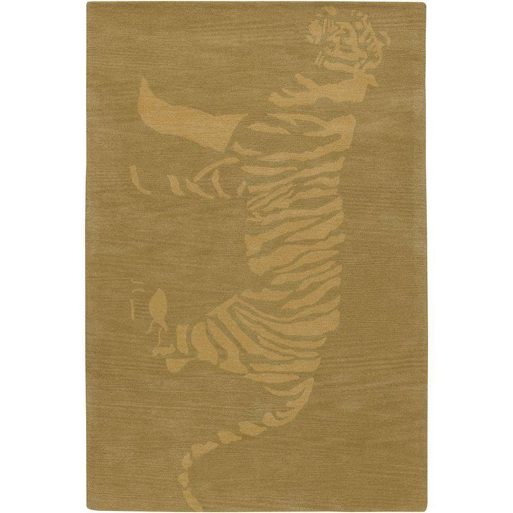 Hand-Tufted Gold Tiger Mandara New Zealand Wool Area Rug (7'9 x 10'6)