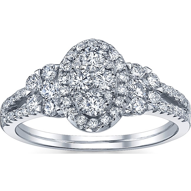 18k White Gold 7/8ct TDW Diamond Engagement Ring (G-H, SI1-SI2)