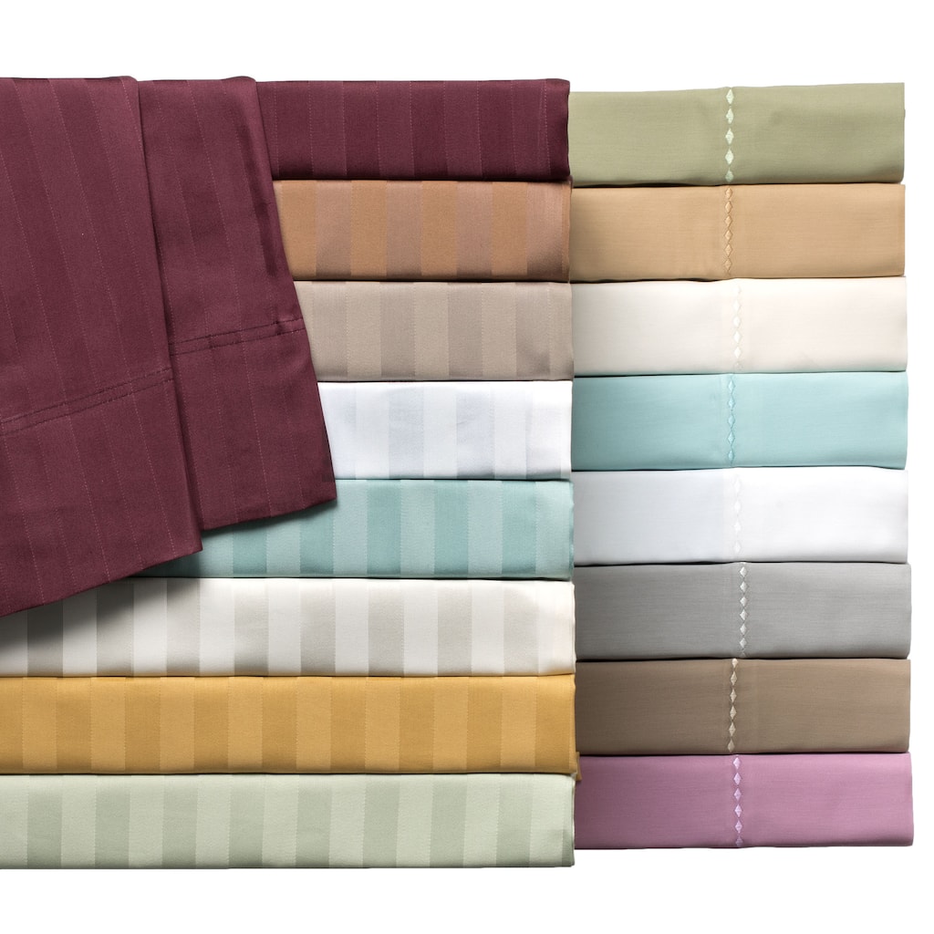 Delray 600 Thread Count Cotton-rich Diamond Embroidered Hem 6-piece Sheet Set