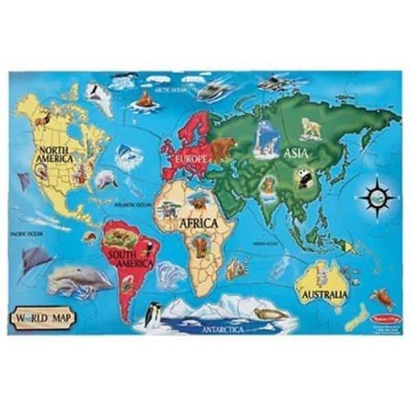 slide 1 of 1, Melissa & Doug World Map Floor Puzzle