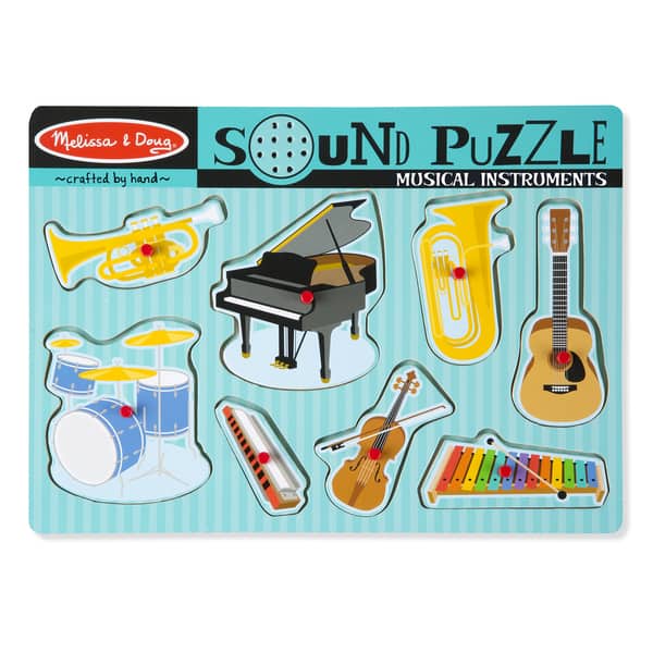 slide 1 of 1, Melissa & Doug Musical Instruments Sound Puzzle, 8 Pieces - Multi