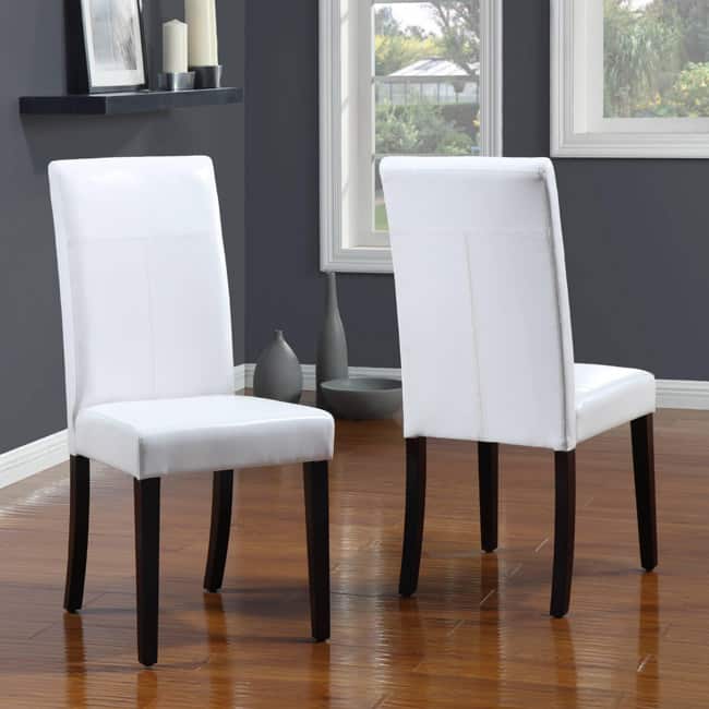 White T-Back Parsons Chair (Set of 2)