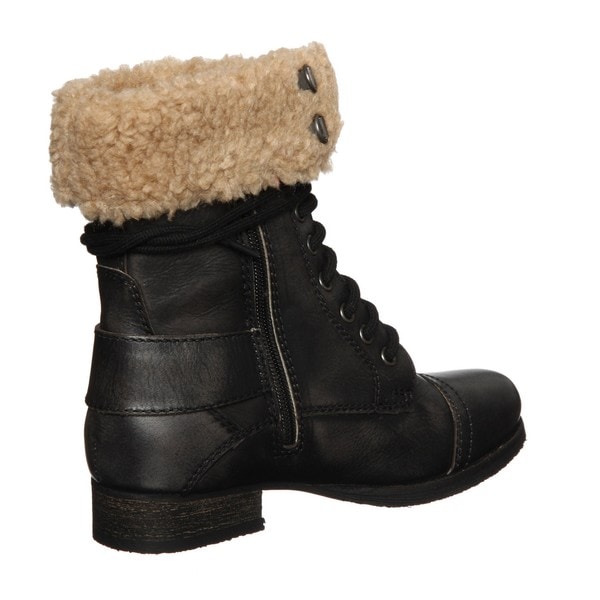 Shop Diba Women's 'Miss You' Black Aviator Boots - Free Shipping On ...