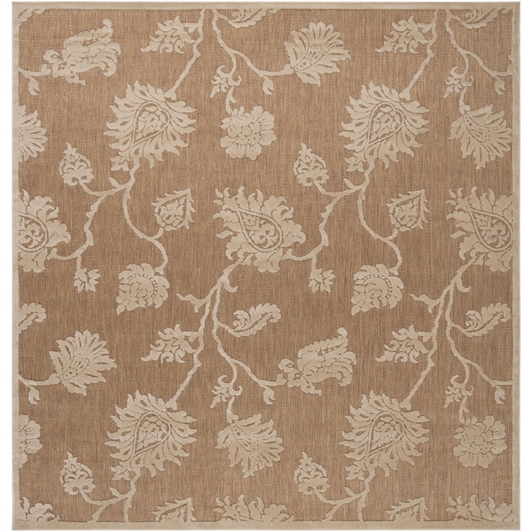 Woven Brookline Indoor/Outdoor Floral Rug (76 Square)  