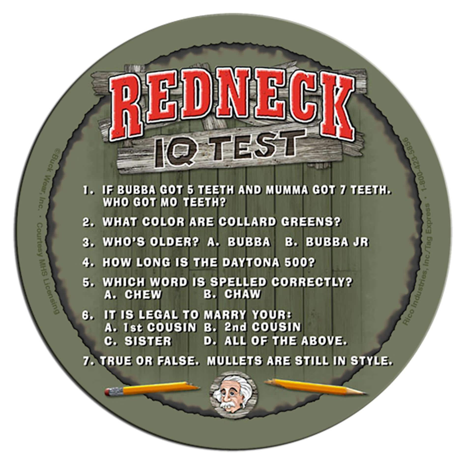 Rico Industries Redneck Iq Neoprene Coasters (set Of 4)