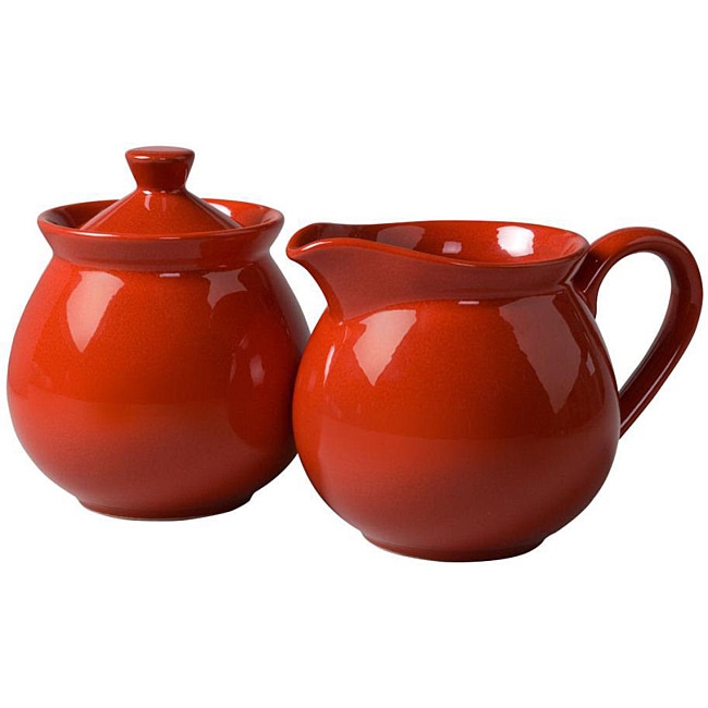 Waechtersbach Fun Factory Red Creamer And Sugar Set